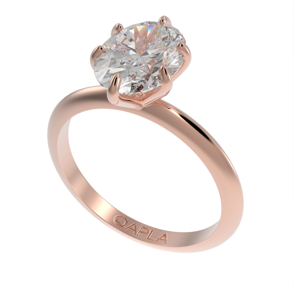 Majestic oval solitaire ring
