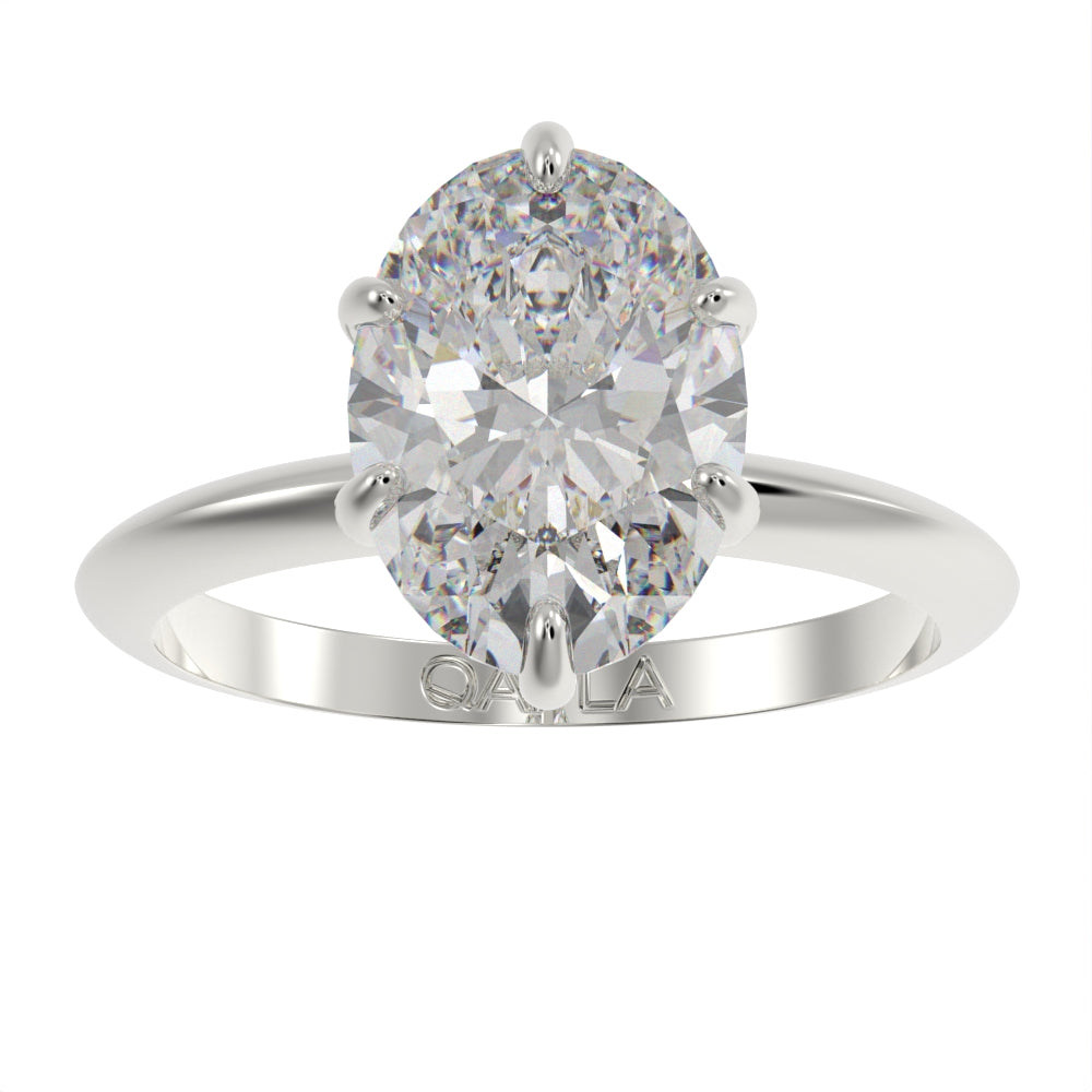 Majestic oval solitaire ring