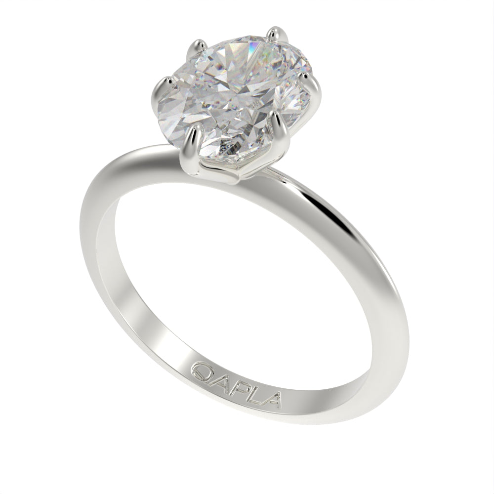 Majestic oval solitaire ring