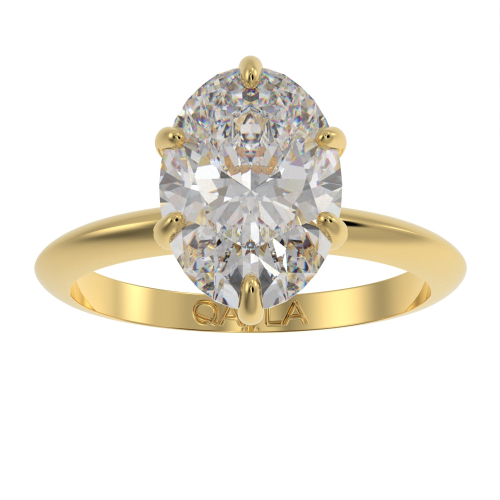Majestic oval solitaire ring