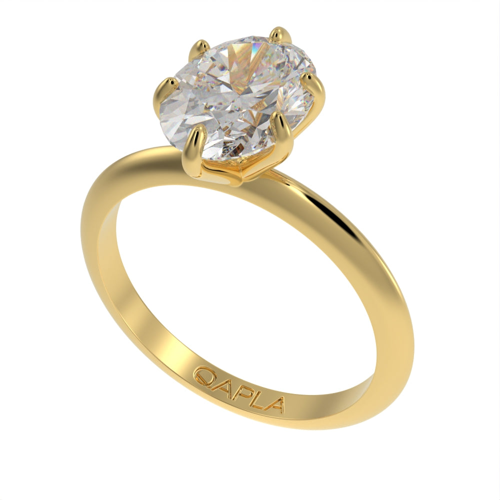 Majestic oval solitaire ring