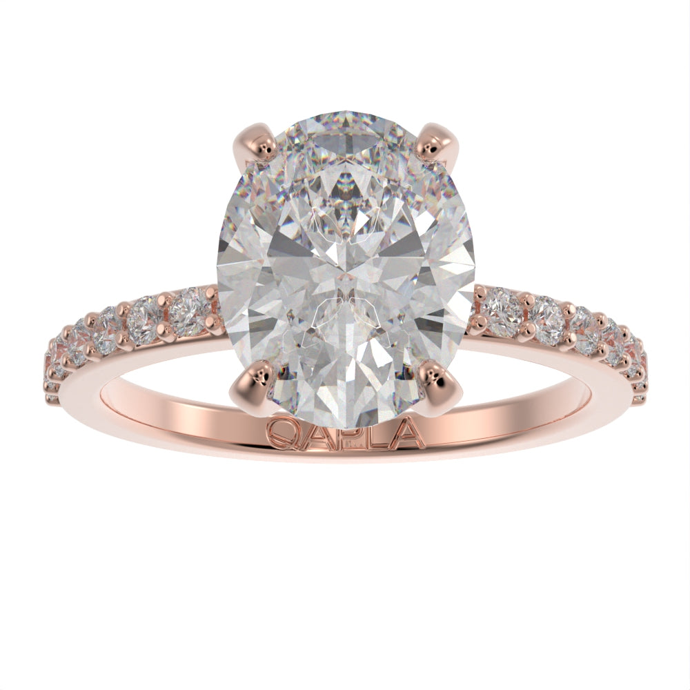 Grace oval pave ring