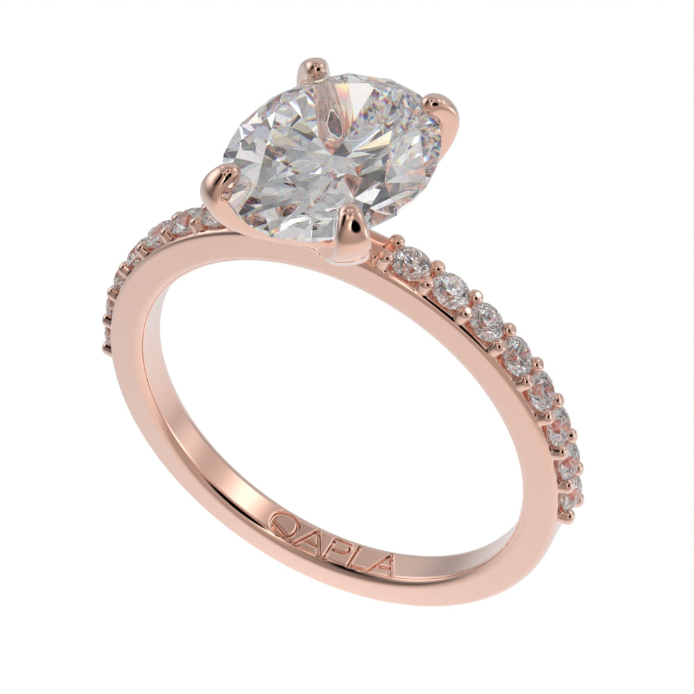 Grace oval pave ring