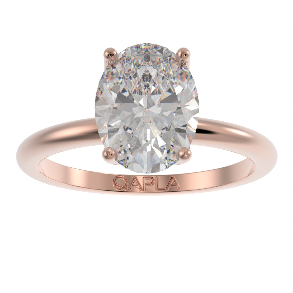 Petal oval solitaire ring