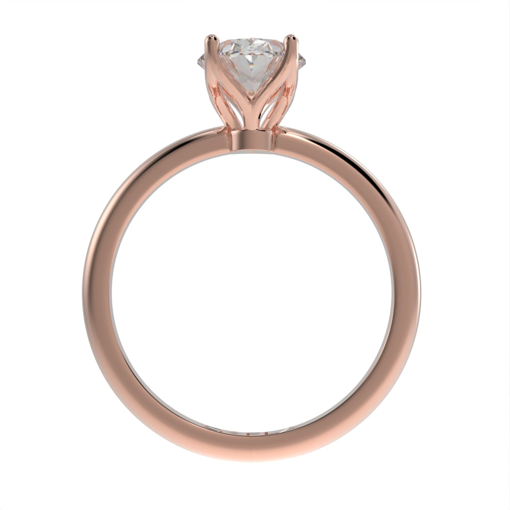 Petal oval solitaire ring