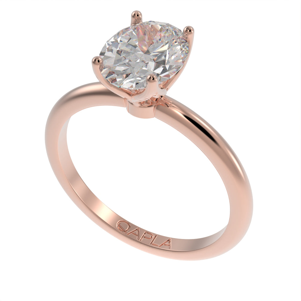 Petal oval solitaire ring