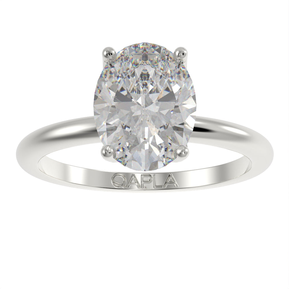 Petal oval solitaire ring