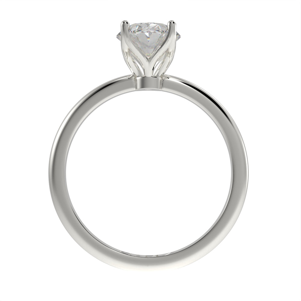 Petal oval solitaire ring