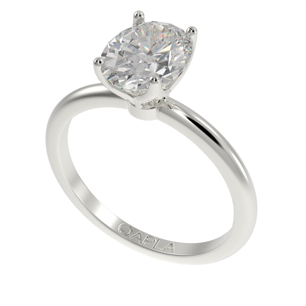 Petal oval solitaire ring