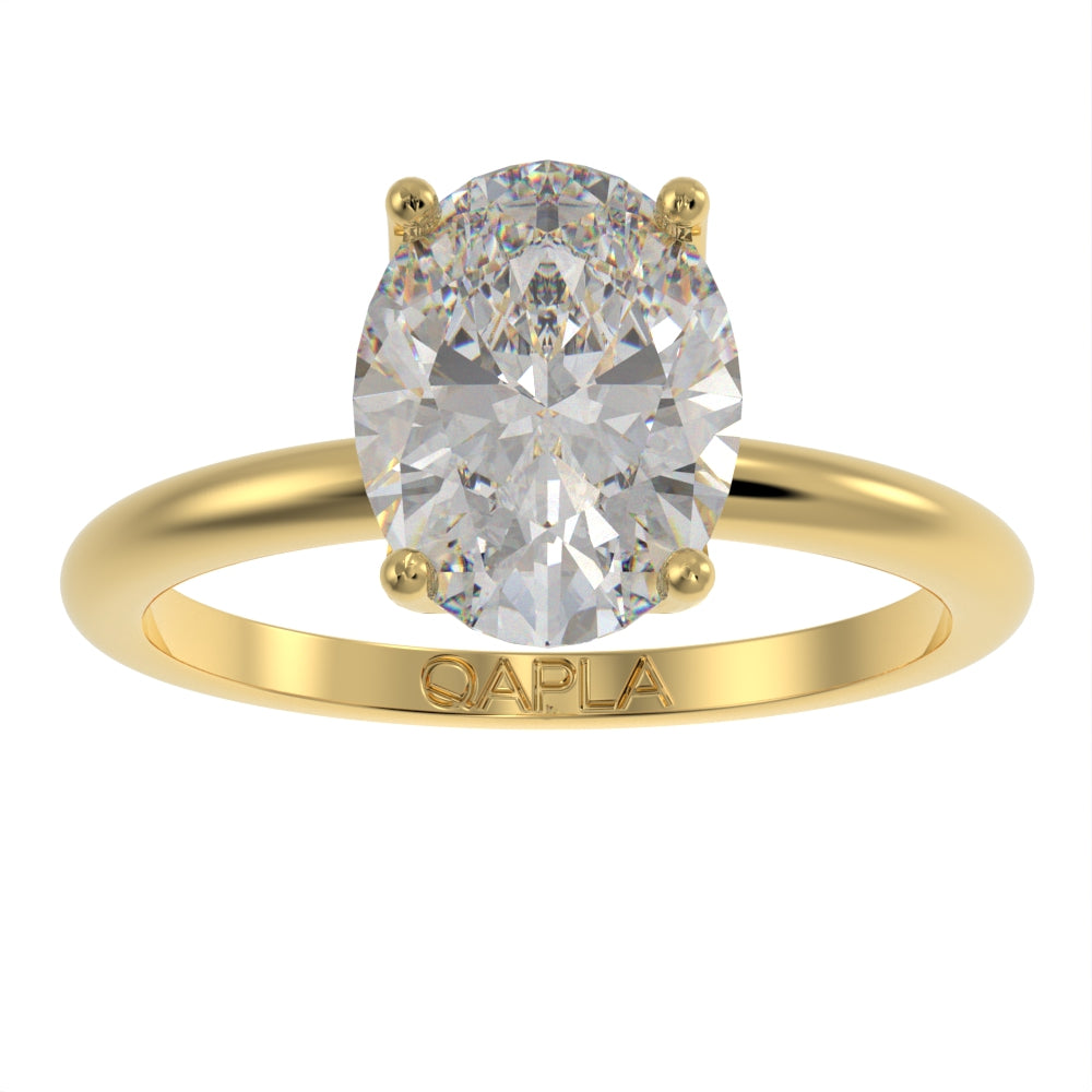 Petal oval solitaire ring