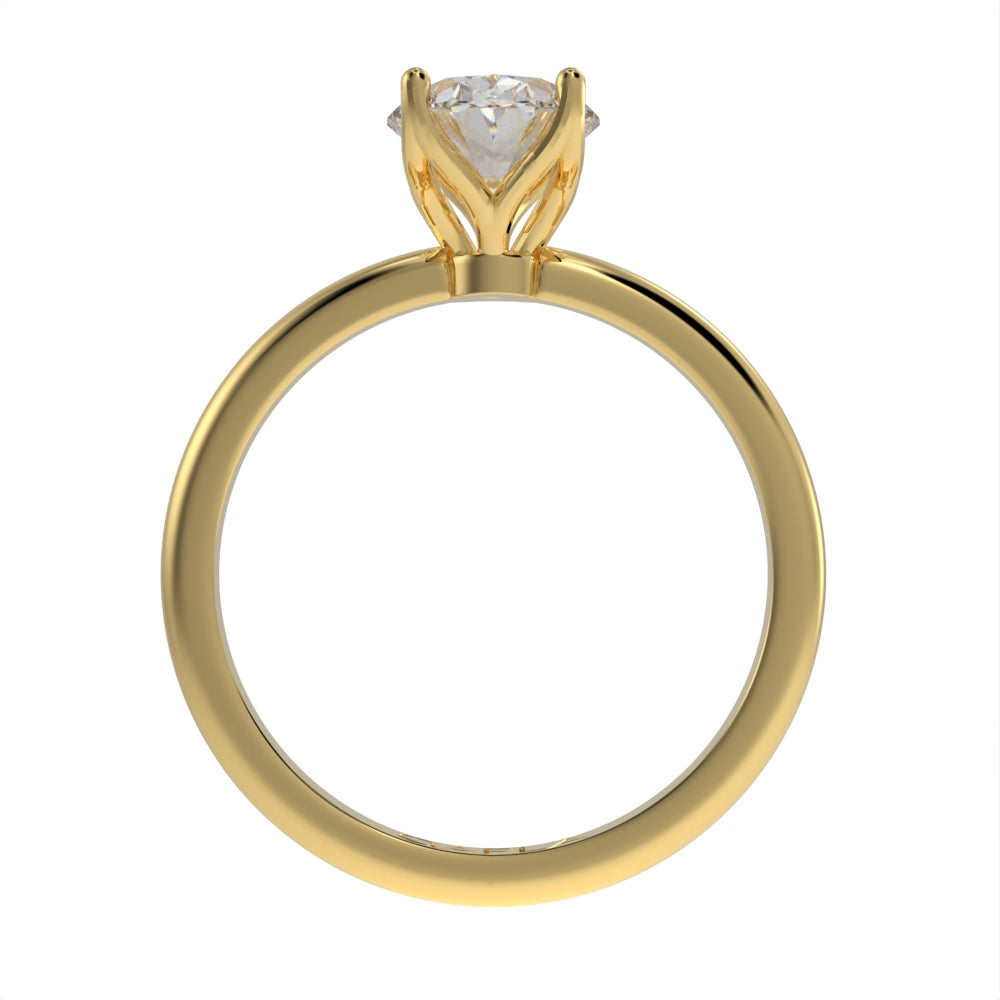 Petal oval solitaire ring