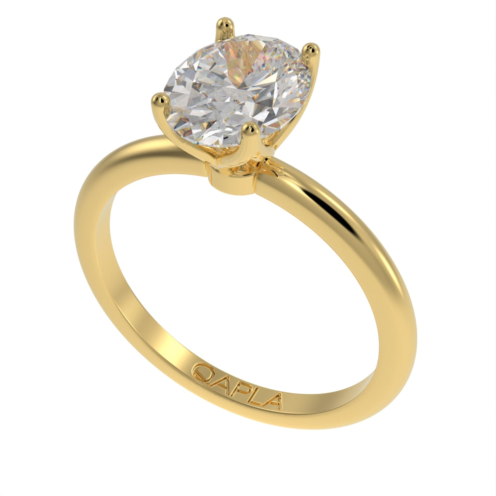 Petal oval solitaire ring
