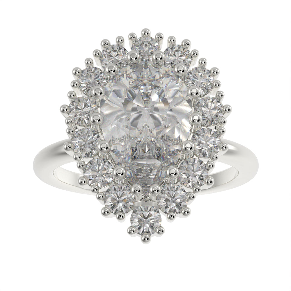 Majestic pear halo ring