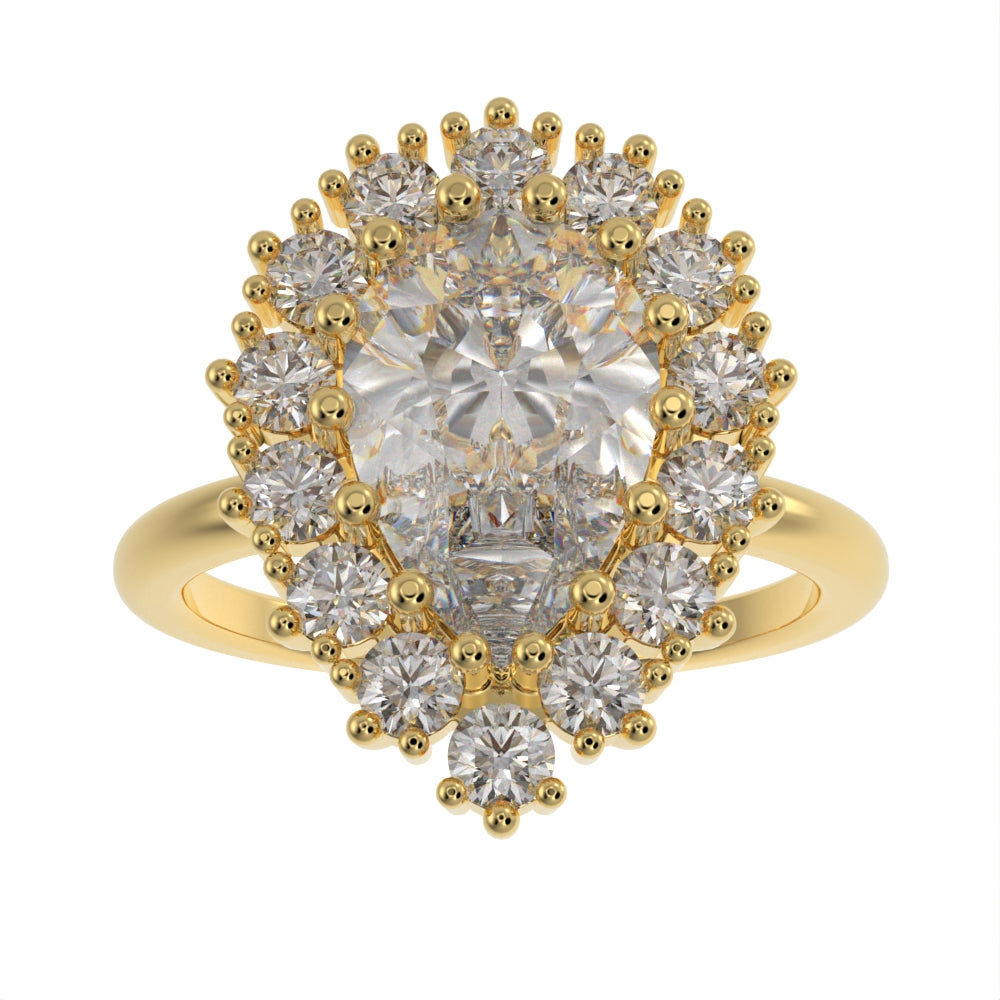 Majestic pear halo ring