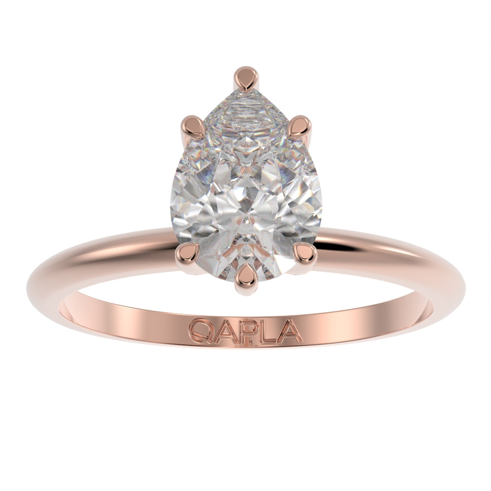Majestic Pear solitaire ring