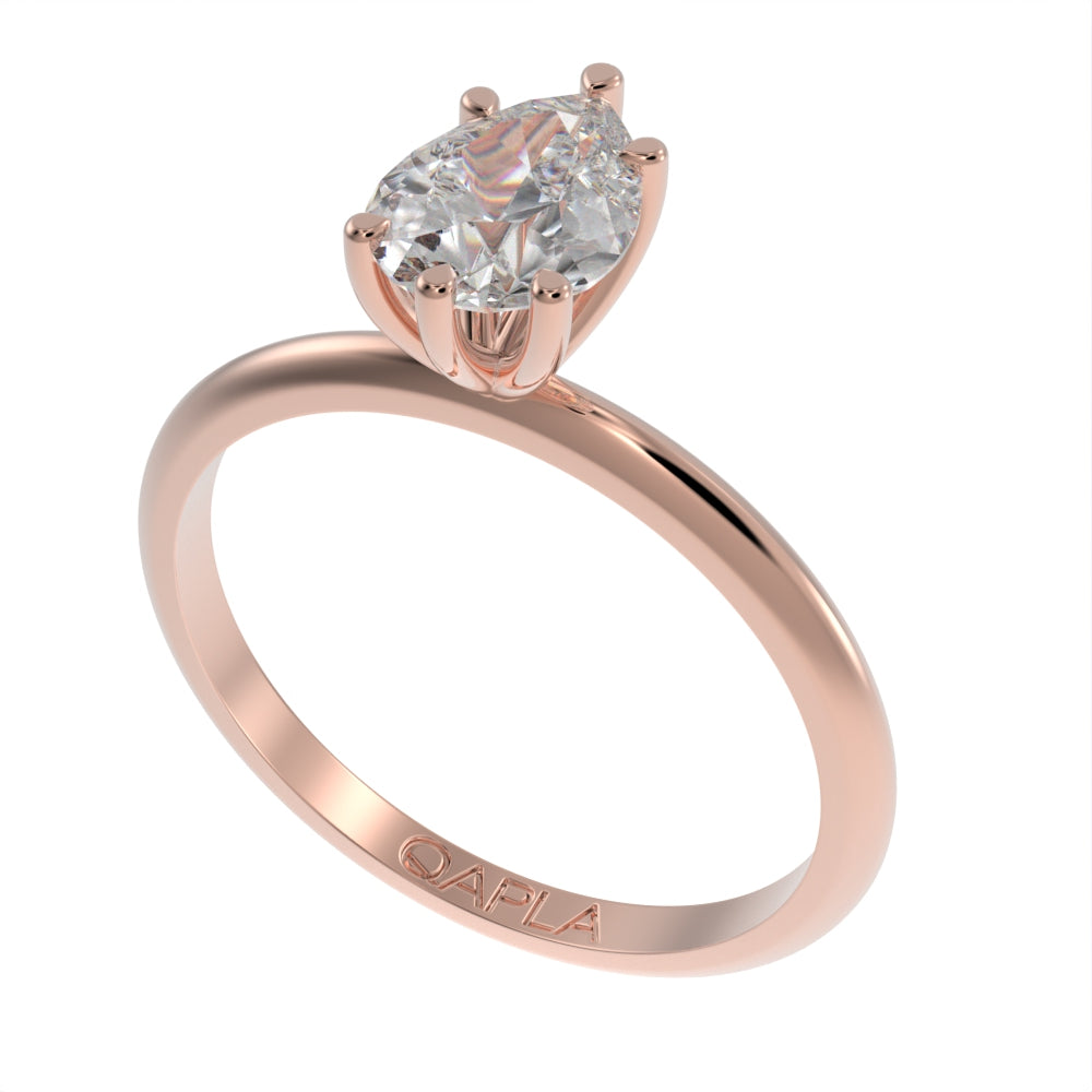 Majestic Pear solitaire ring