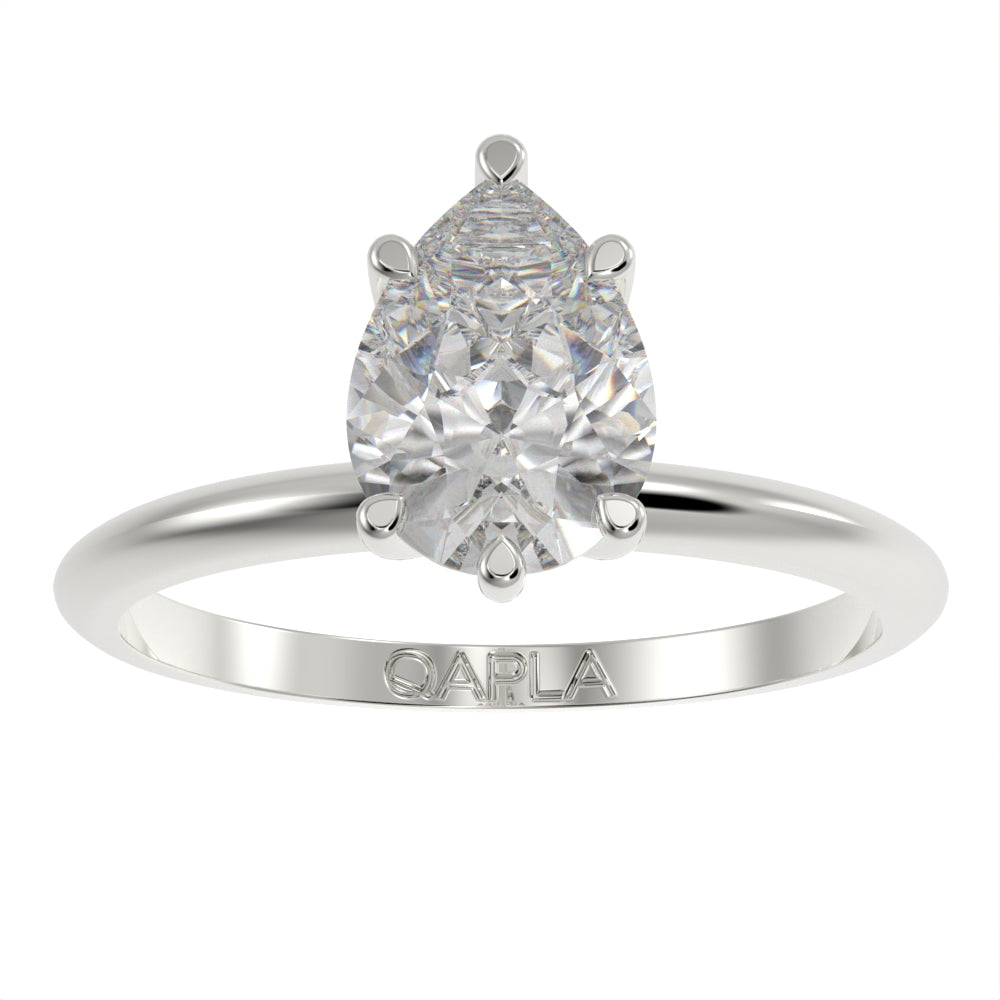 Majestic Pear solitaire ring
