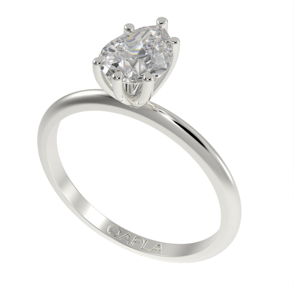 Majestic Pear solitaire ring