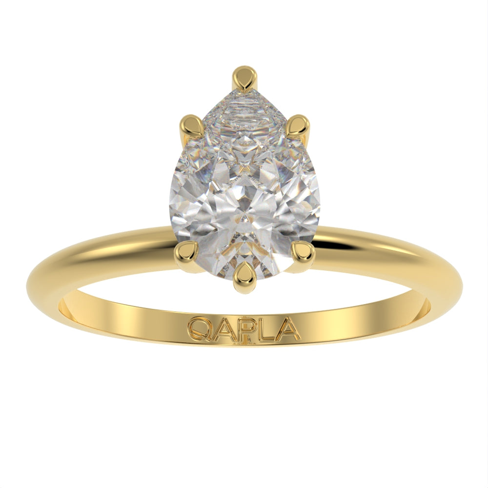 Majestic Pear solitaire ring