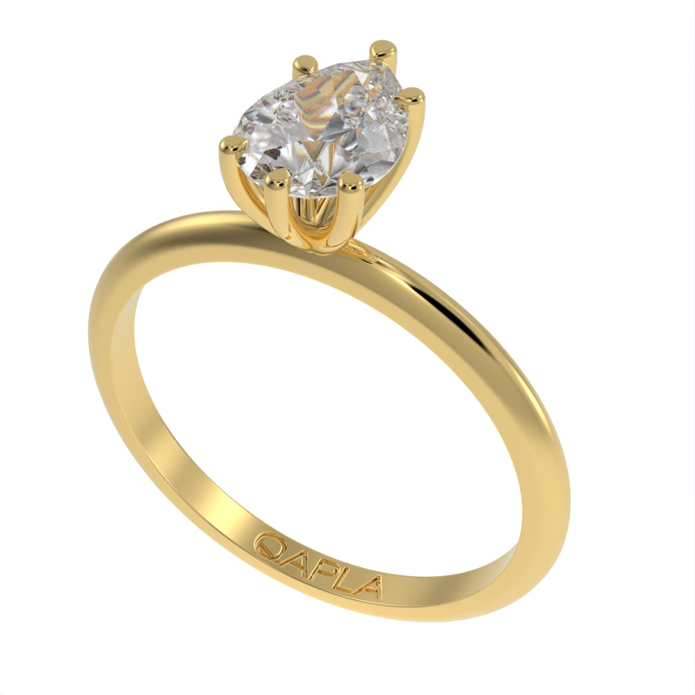 Majestic Pear solitaire ring