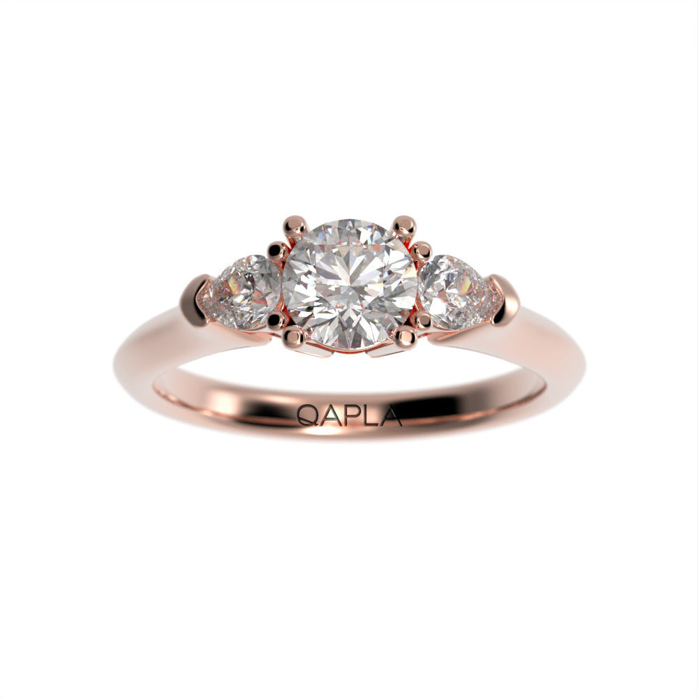Classic Three stone pear ring