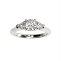 Classic Three stone pear ring