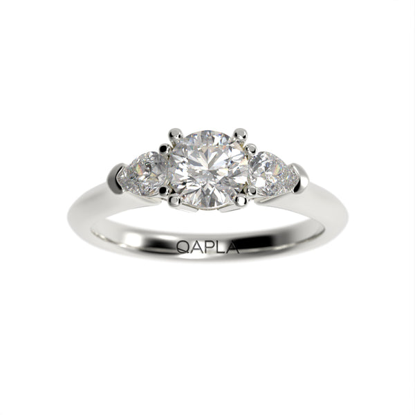 Classic Three stone pear ring