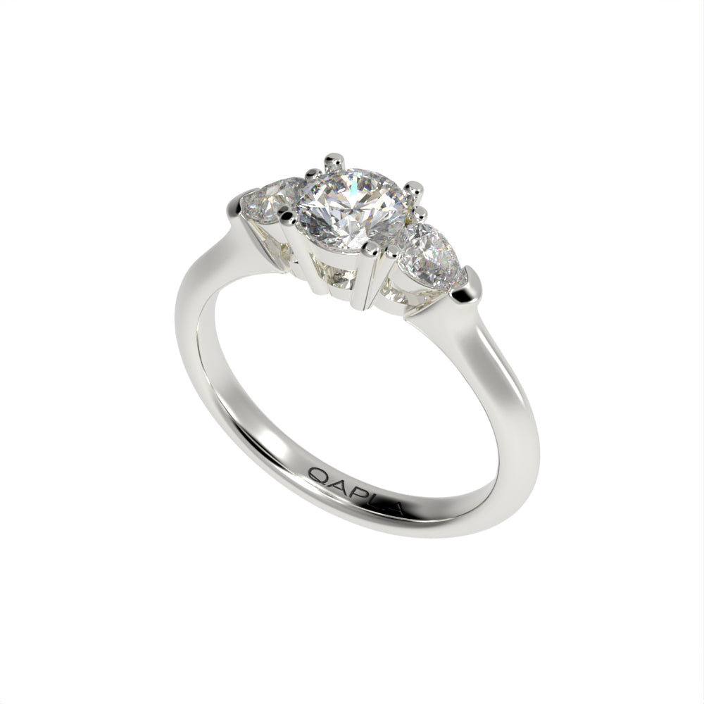 Classic Three stone pear ring