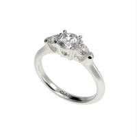 Classic Three stone pear ring