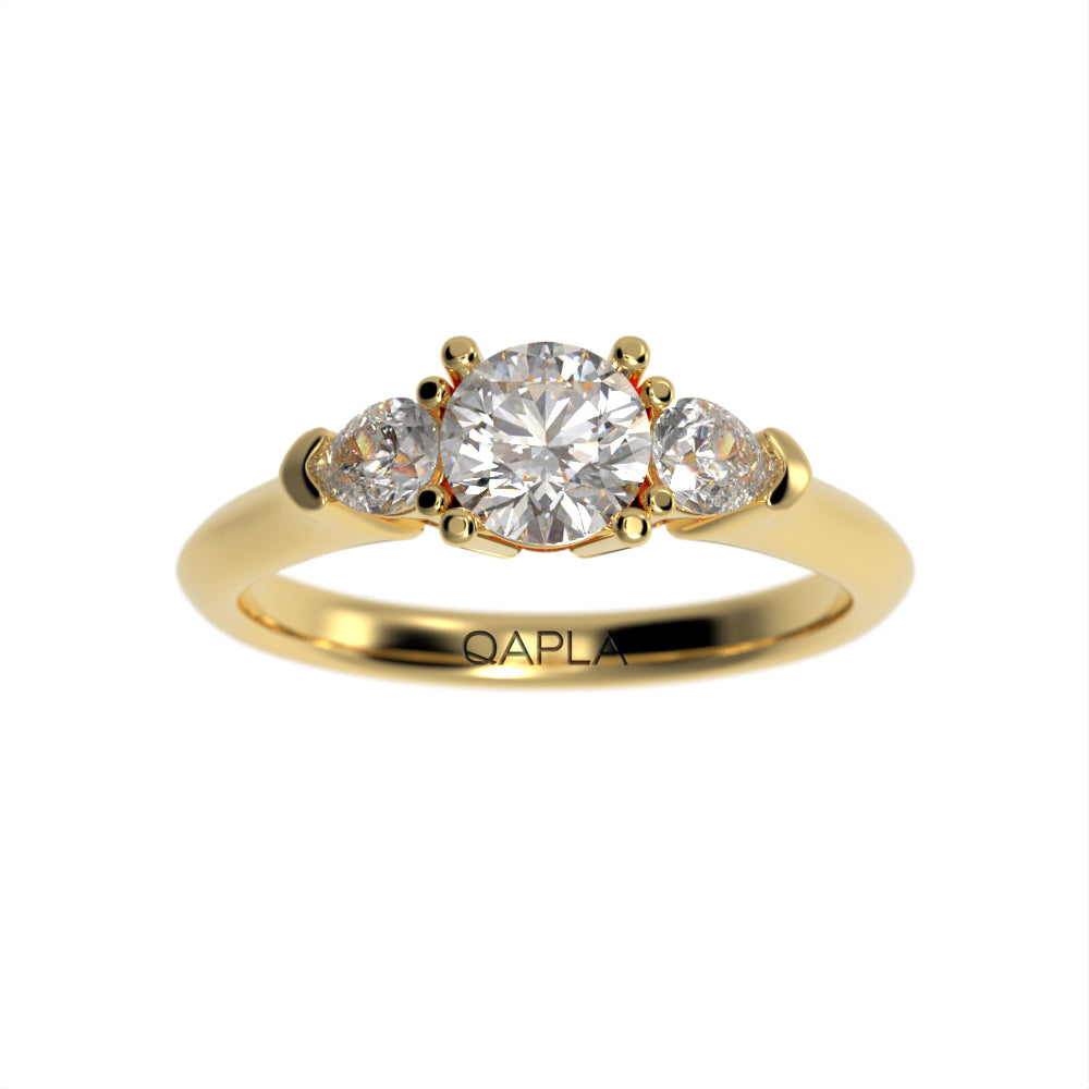 Classic Three stone pear ring