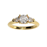 Classic Three stone pear ring