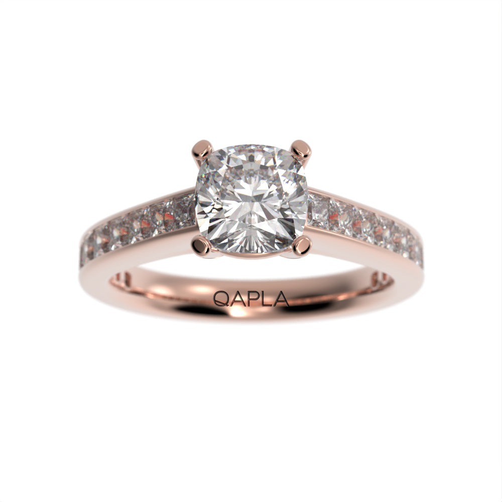 Luxe cushion pave ring