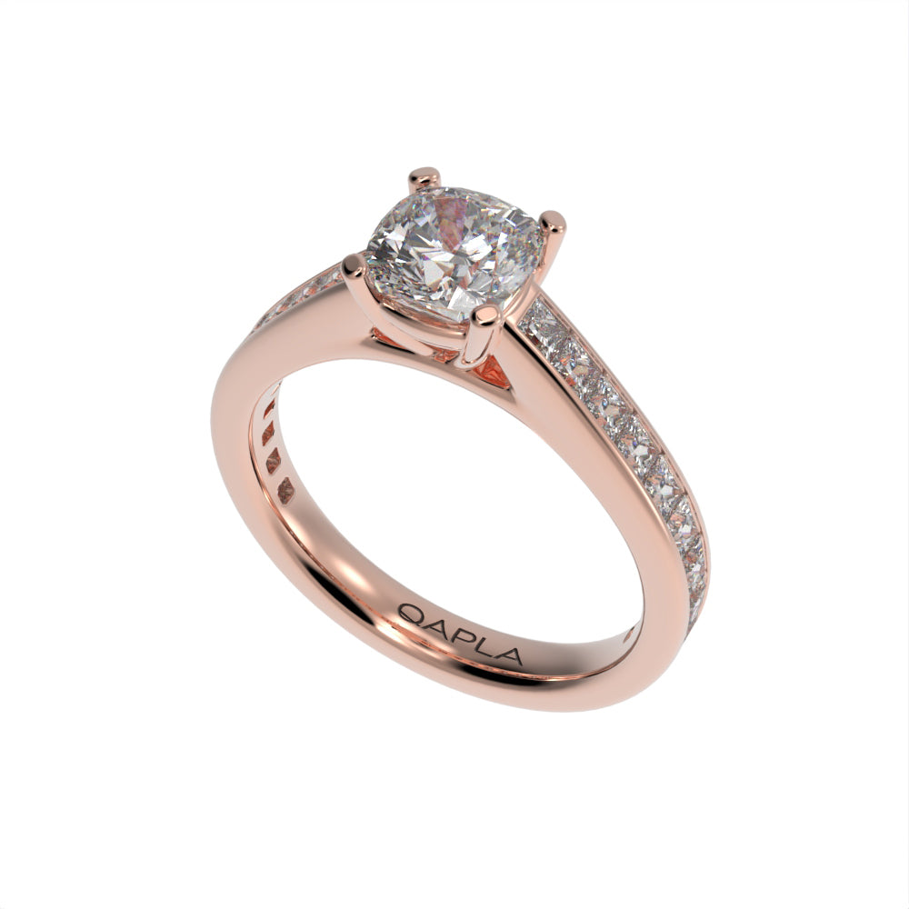 Luxe cushion pave ring