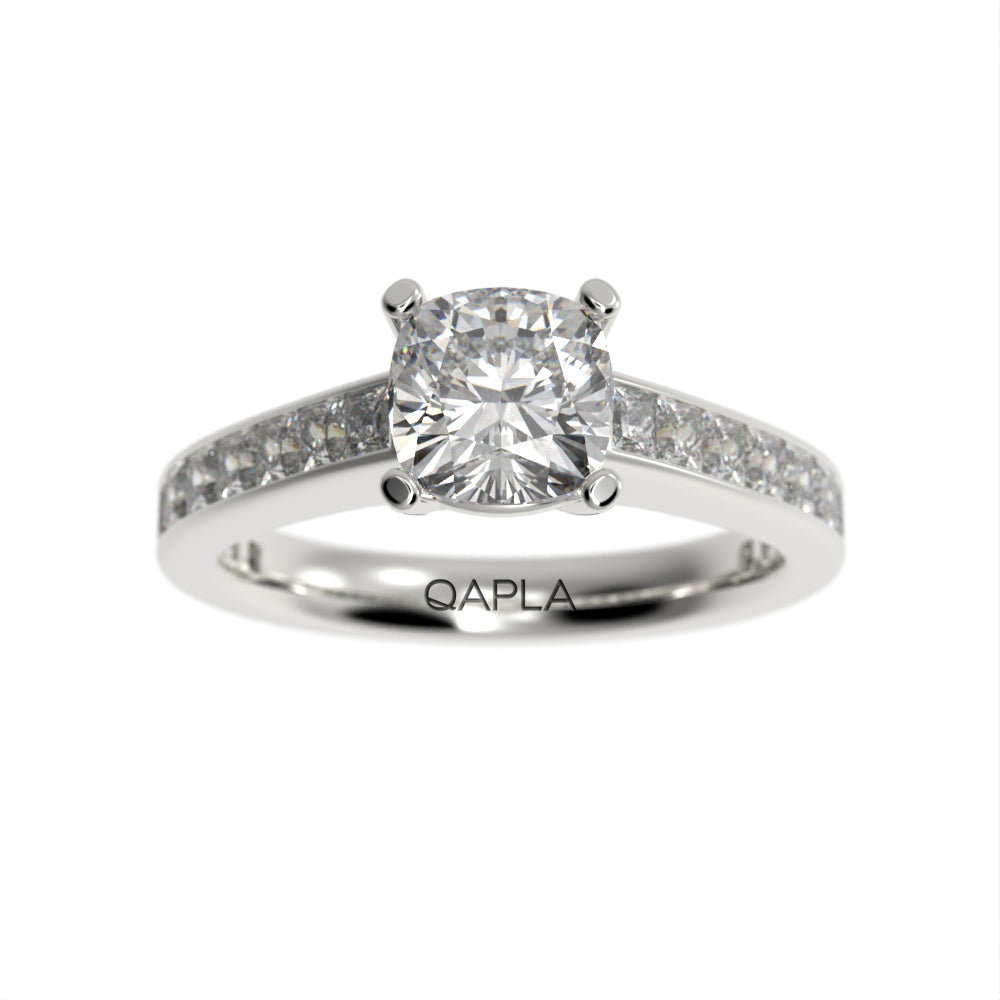 Luxe cushion pave ring