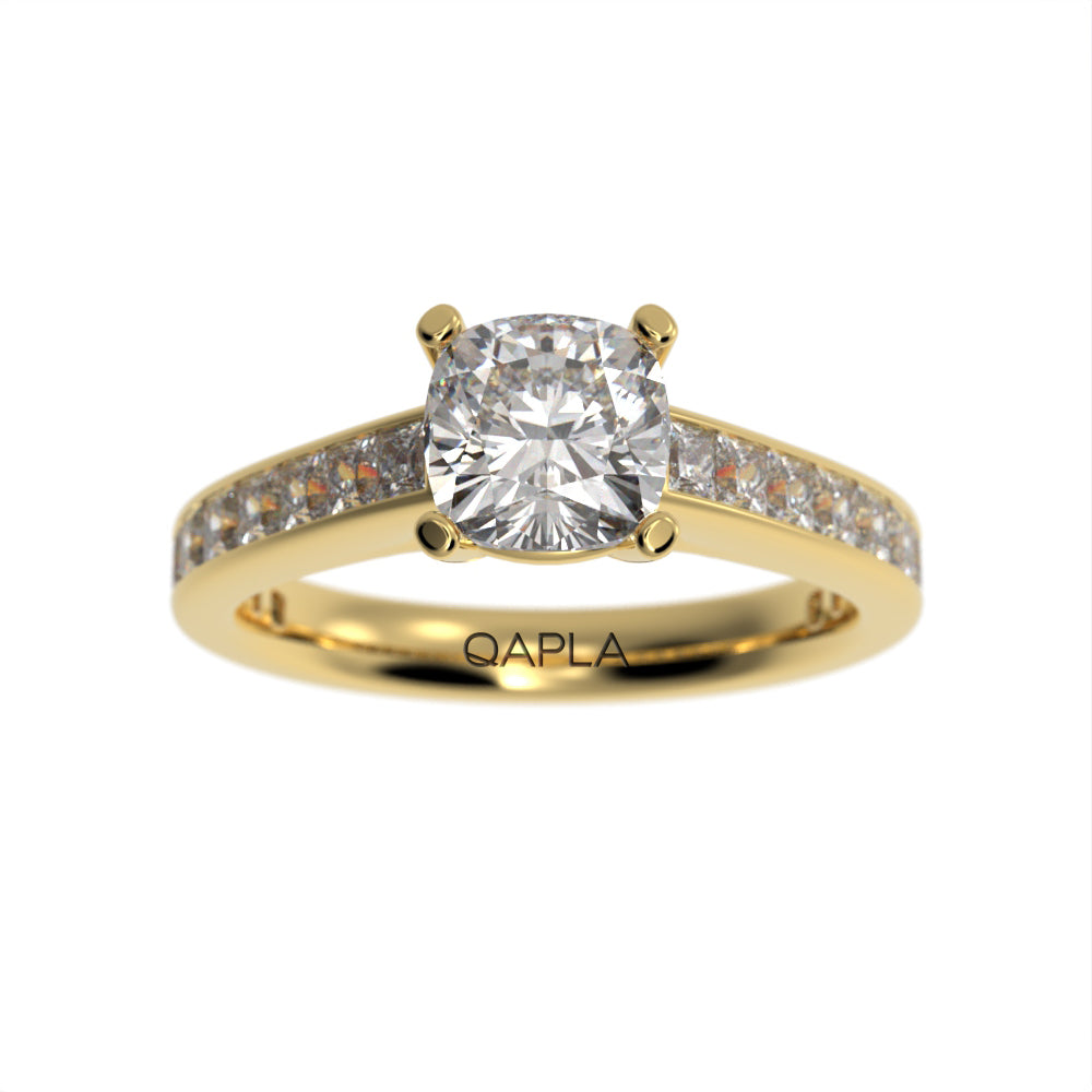 Luxe cushion pave ring