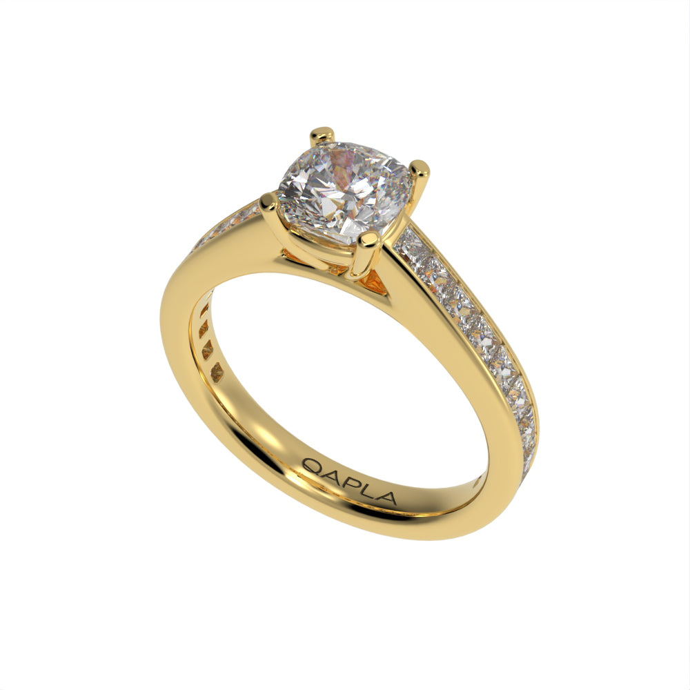 Luxe cushion pave ring