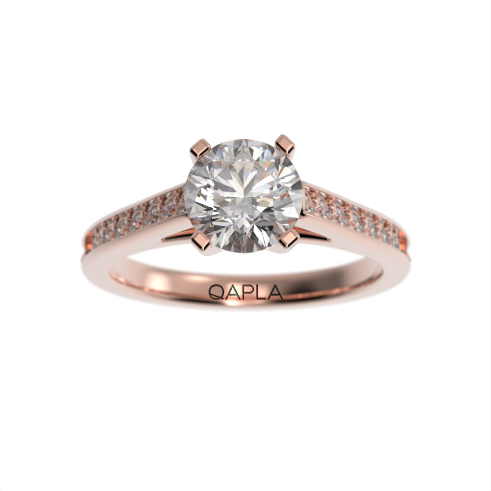 Elegant cathedral pave ring
