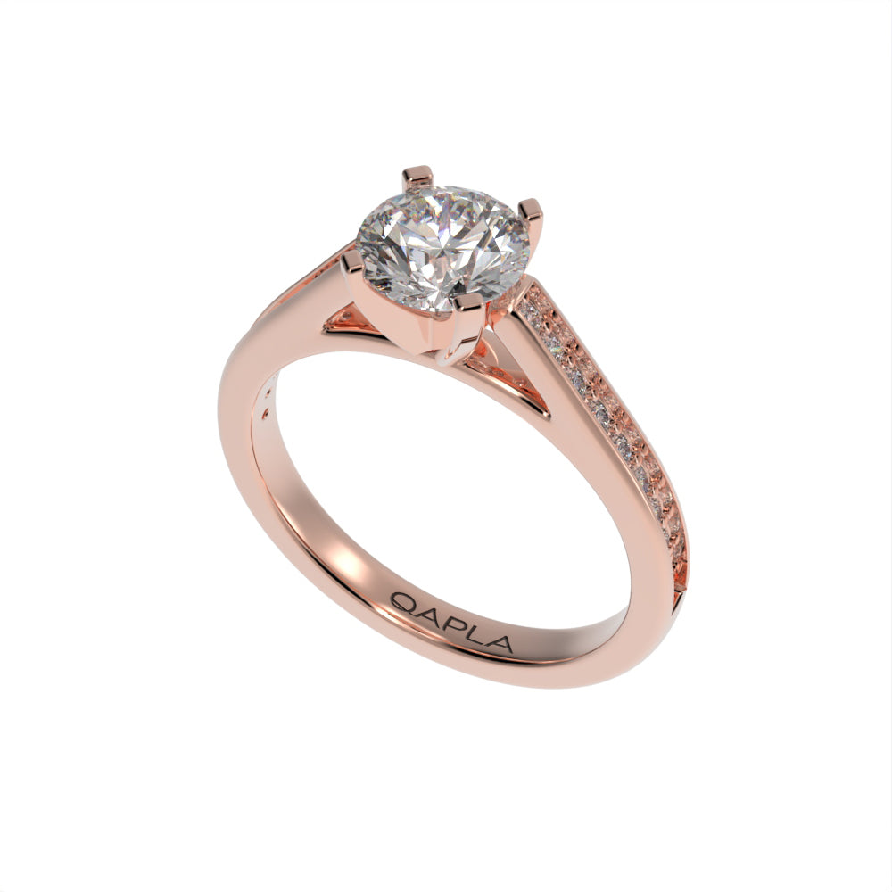 Elegant cathedral pave ring