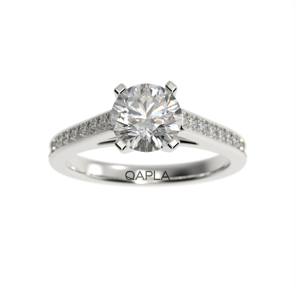 Elegant cathedral pave ring