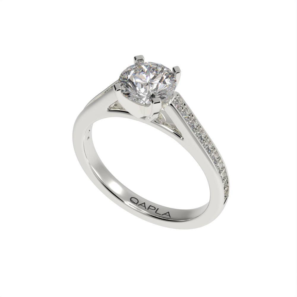 Elegant cathedral pave ring