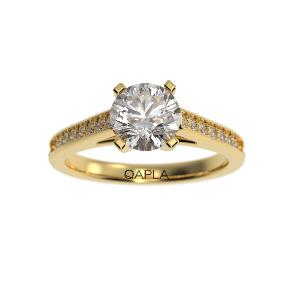 Elegant cathedral pave ring