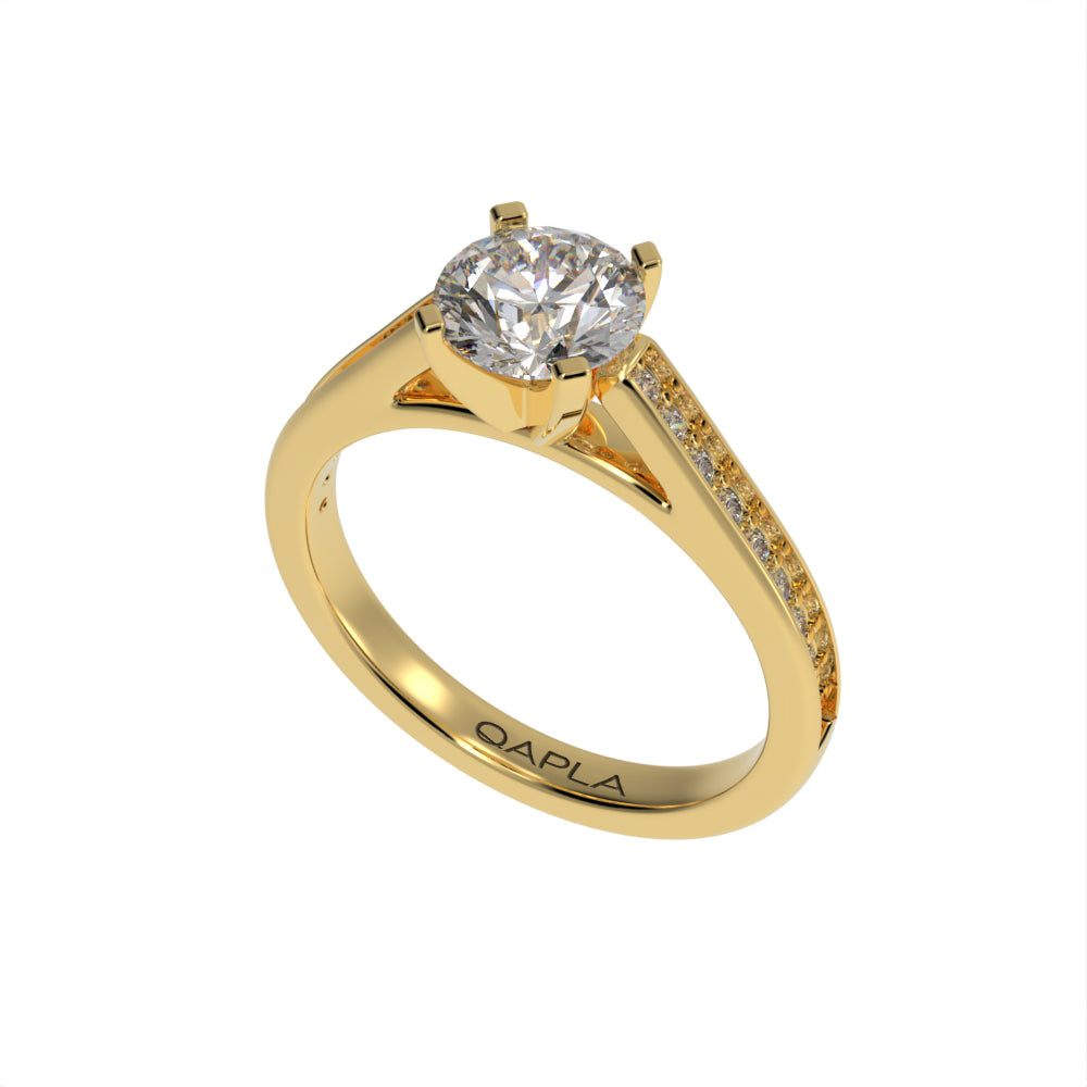 Elegant cathedral pave ring