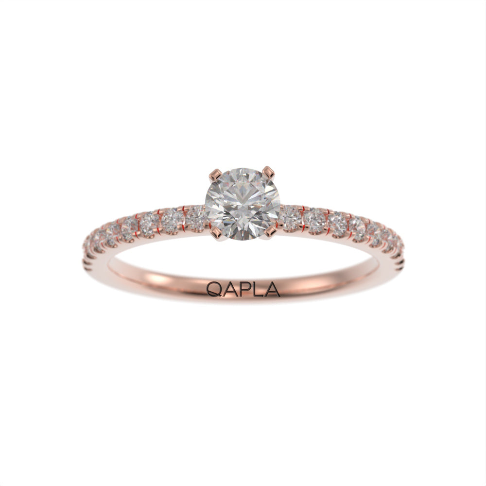 Petite modern pave ring