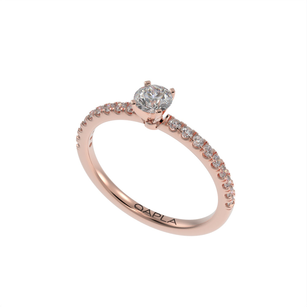 Petite modern pave ring