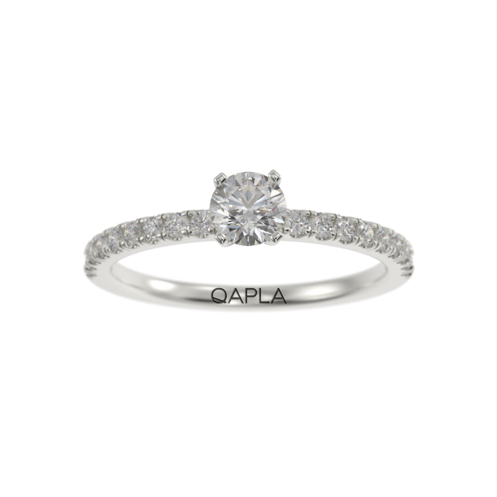 Petite modern pave ring