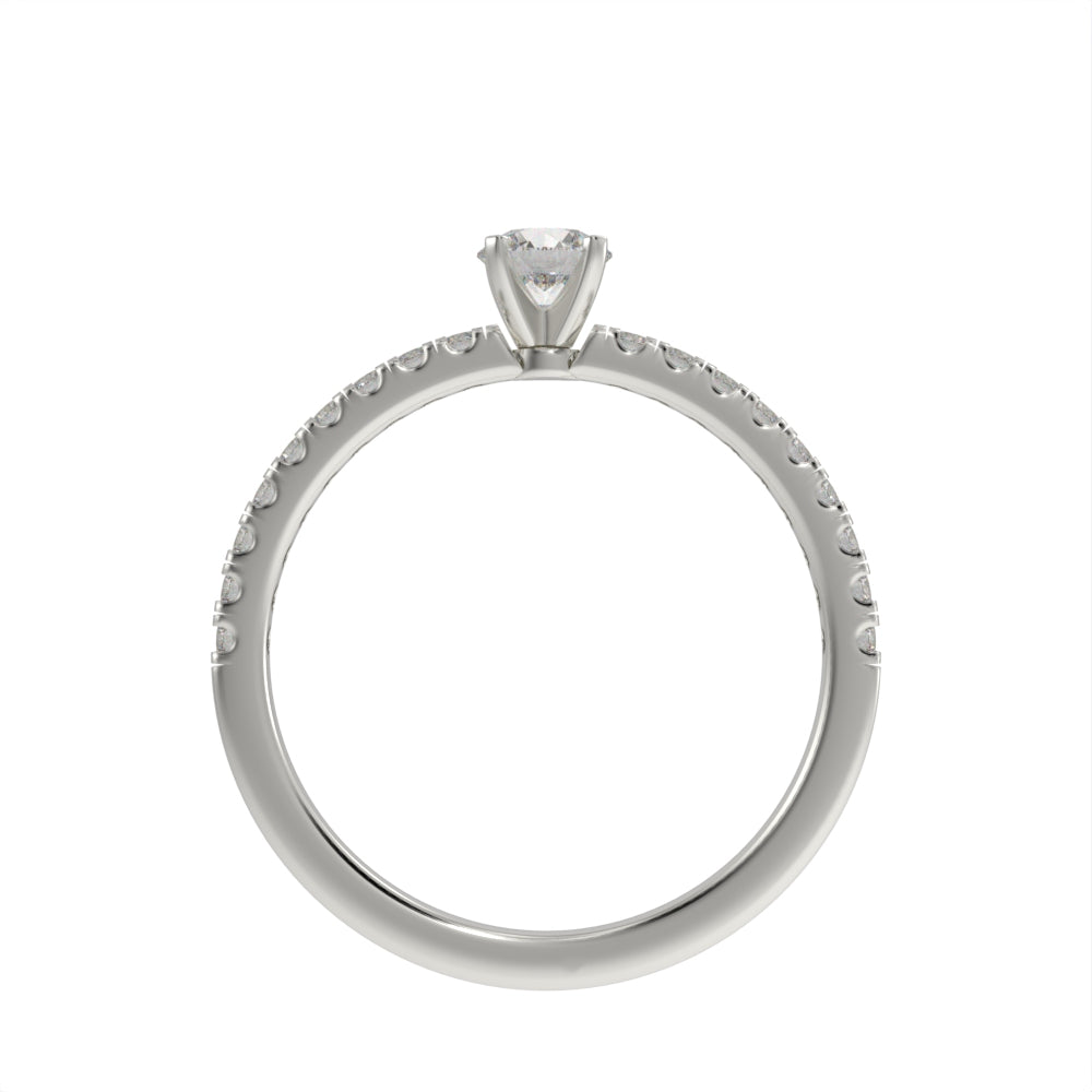 Petite modern pave ring