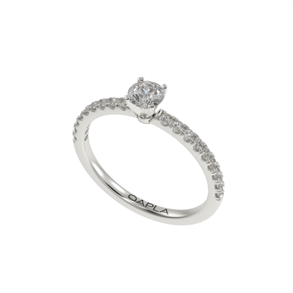 Petite modern pave ring