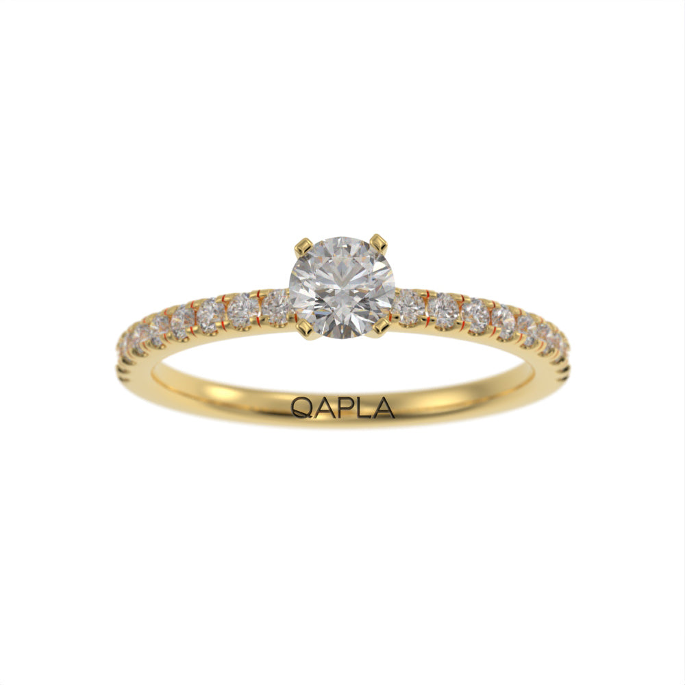 Petite modern pave ring
