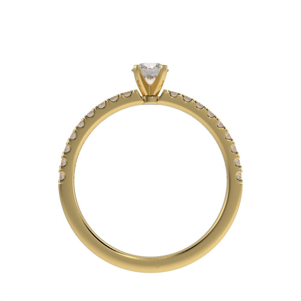Petite modern pave ring