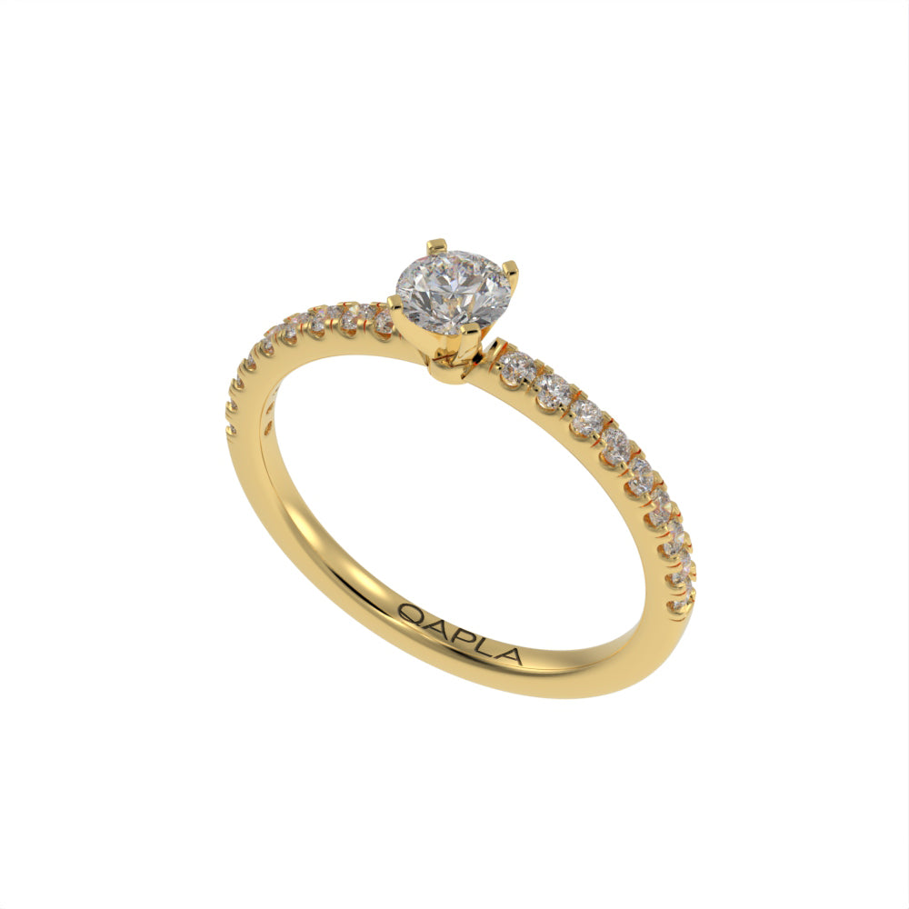 Petite modern pave ring